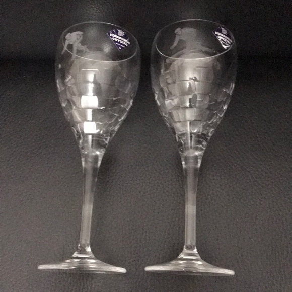 Edinburgh Crystal Royal Doulton “Skibo”Wine/ Champagne Glasses Set of 2. New - Picture 5 of 7